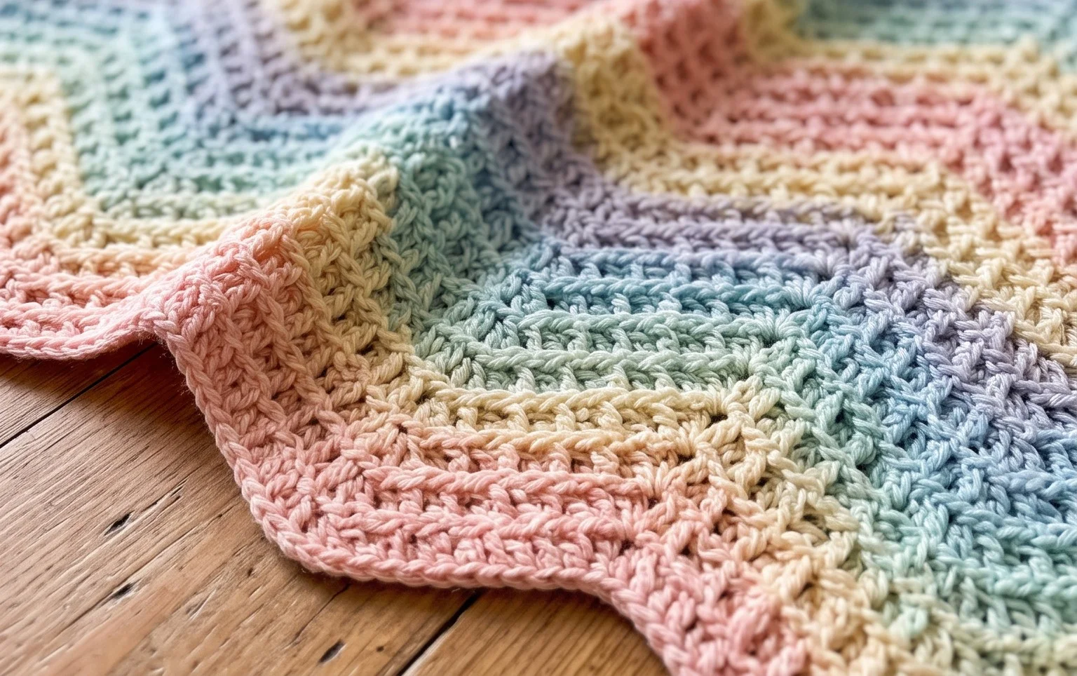 Crochet zigzag waffle blanket